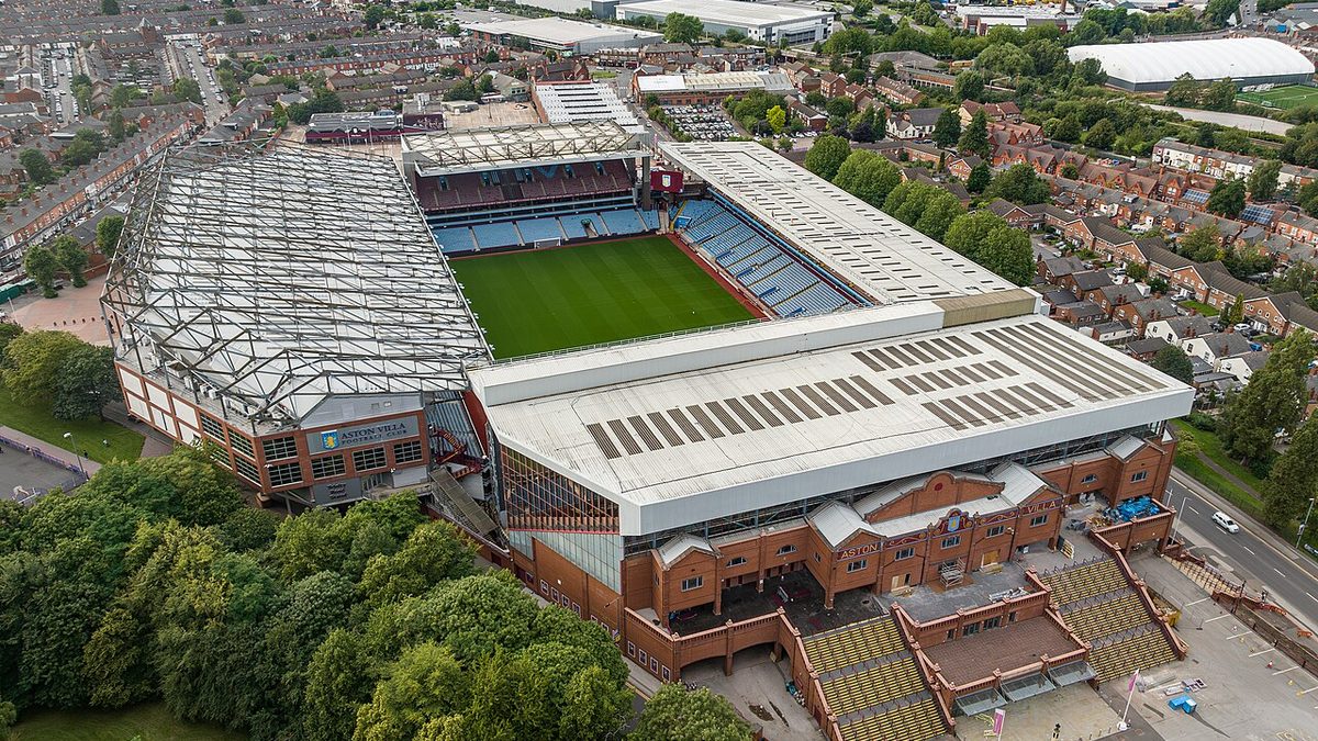 Aerial view of Villa Park, home of Aston Villa